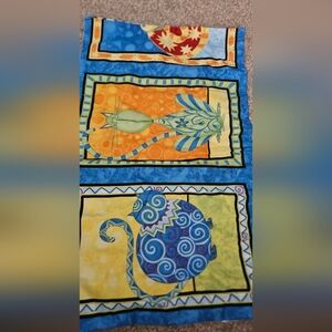 Colorful Cat-Themed Fabric Panel